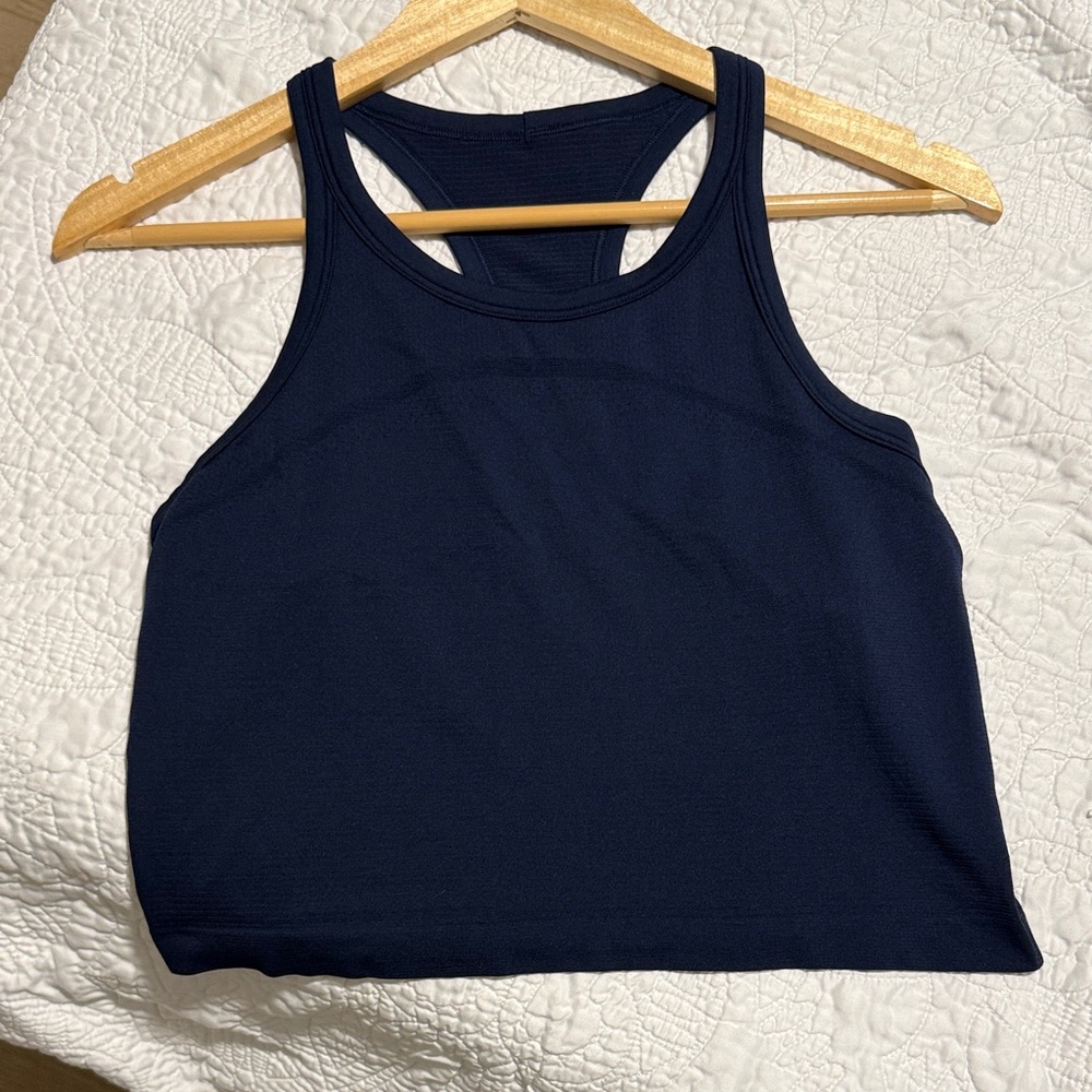 Lululemon swiftly tech cropped navy Women's Tank Top size 10